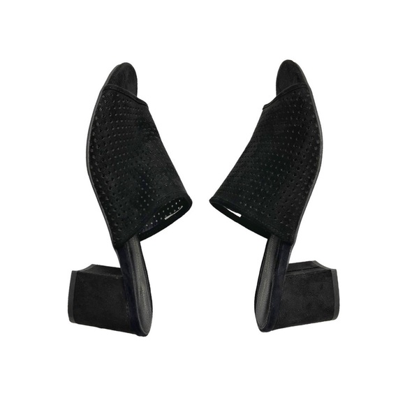 George Mules black Peep Toe slide fits 8 - 8.5 US heels - Picture 4 of 11